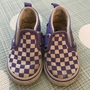 Purple and White Checkered Vans